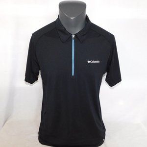 Columbia Omni Freeze Zero Mens L Black 1/4 Zip Polo Shirt